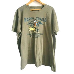 Life is Good Men's HAPPY TRAILS Crusher Lite Tee Olive Green Size XL